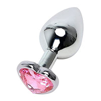 3 Size Anal Plug Heart Stainless Steel Anal Plug Removable Butt Plug Stimulator Anal Toys ( Color : Pink , Size : S )