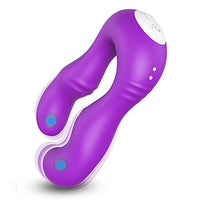 Couple Vibrator, 9 Vibration Modes to Stimulate Female Vaginal Clitoral and Nipples, Waterproof & Rechargeable, AdultSex Toy for Couples (Purple)