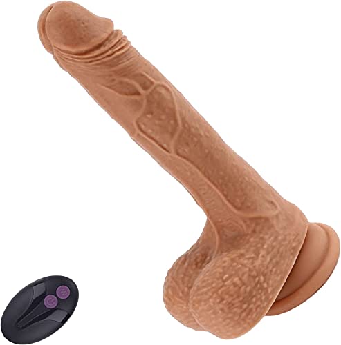 Thrusting Dildo Vibrator Sex Toy for Women with 5 Powerful Thrusting & 7 Vibration, 7.5 Lifelike Silicone Realistic Vibrating Penis Dildo for G-spot Anal Stimulation with Remote & Strong Suction Cup