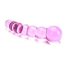 Load image into Gallery viewer, Loving Joy Ribbed Glass Dildo, Pink Glass Dildo Sex Toy, Glass Sex Toy
