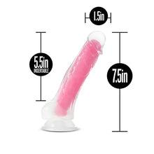 Load image into Gallery viewer, Blush Neo Elite - 7.5&quot; Silicone Dildo with Balls - 1.5&quot; Thick Glow in The Dark Sensa Feel Dual Density - Strap On Compatible Sturdy Suction Cup for Hands Free Play - Body Safe Sex Toy - Neon Pink
