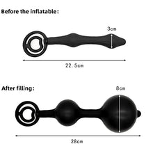 Load image into Gallery viewer, ERUN Inflatable Anal Plug Vibrating Steel Built-in Two Balls Inflatable Butt Anal Pump,Silicone Expandable Anal Sex Toys Adult for Man and Women, Steel Ball Included
