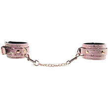 Load image into Gallery viewer, Spartacus Wrist Restraints W/Leather Lining - Pink Snakeskin Micro Fiber
