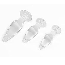 Load image into Gallery viewer, Aptitan 3 Pieces Glass Butt Plug Set Crystal Butt Plug Training Kit with Smooth Flat Base for Beginners and Advanced Men and Women Aptitan
