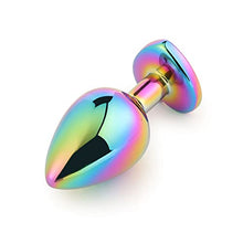 Load image into Gallery viewer, Rainbow Anal Plug Heart Shaped Butt Plug Metal Crystal Jewelry Anus Dilator Adult Sex Toys for Couples Gay Couples Butt Plug (Size : Small)
