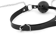 Load image into Gallery viewer, PASTOS Black Open Breathing Mouth Sex Ball Gag Nipple Clamps Clips Sex Play BDSM Bondage Lockable Gag Sex Toy
