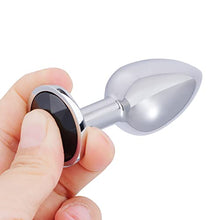 Load image into Gallery viewer, Small Anal Plug, Anal Toy Plug Beginner, Personal Sex Massager, Stainless Steel Butt Plug for Women Men Couples Lover, Black
