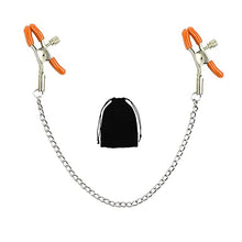 Load image into Gallery viewer, Nipple Clamps with Metal Chain, Adjustable Breast Clamps for Women Men, Non Piercing Nipple Clips for Women Men Pleasure (Orange)
