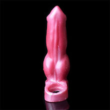 Load image into Gallery viewer, Silicone Penis Sleeve Enlarger Male Penis Extension Sleeve with Cock Ring, Realistic Dog Knot Penis Sheath Cock Extender Sleeve Adult Sex Toys (Red)
