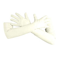 Load image into Gallery viewer, Premium Latex Elbow Gloves (Mid Length) Fetish - White (Large - Washed &amp; Shined)
