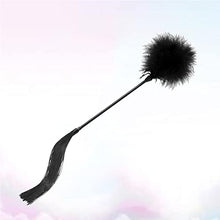 Load image into Gallery viewer, 2pcs for Removable Toy Feather Toys Lovers Fetish Whip Date Pets Party Flogger Night Beat Silicone Couples Flirting Spanking Paddle Tickler Cosplay Leather Paddles Tease Black
