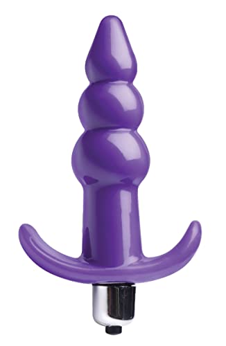 Lynx Ribbed Vibrating Anal Plug - Purple