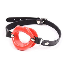 Load image into Gallery viewer, LSCZSLYH PU Leather Silicone Mouth Ball BDSM Bondage Lips Ring Open Gag Ball Adult Slave Erotic Toy for Couples Toys (Color : SM94-7, Size : A)
