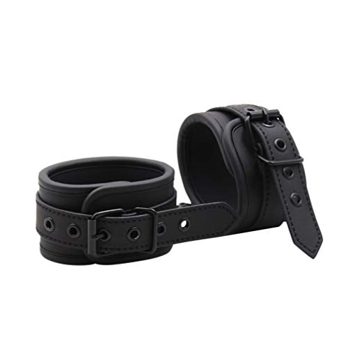 Healifty 1 Pair Ankle Cuffs Role Cuff Adjustable Soft Wrap-Around Leather Bondage