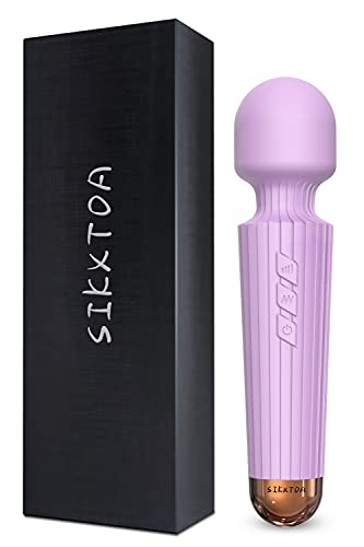 SIKXTOA Mini Vibrator, 8 Speeds 20 Patterns, G Spot Massage Wand, Clitoral Stimulator, Dildo, Sex Toys- Rechargeable Handheld Powerful Silent Waterproof, Female Adult Toys (Lavender)