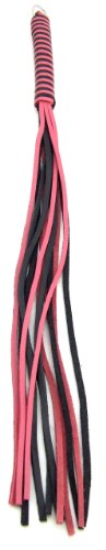 Heart 2 Heart Leather Thong Whip Blk/Pink 16