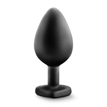 Load image into Gallery viewer, Blush Temptasia Bling Anal Plug - Platinum Cured Puria Silicone - Heart Shaped Butt Toy with Gem Base - Tapered Head for Easy Insertion and Ultrasilk Smooth - Comfortable for Long Term Wear - Black
