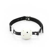 Load image into Gallery viewer, LSCZSLYH BDSM Oral Sex Toys Open Mouth Gag Ball Fetish Bondage Restraints Belts with Mouth Gags Couples Game (Color : White Gag Black Belt)
