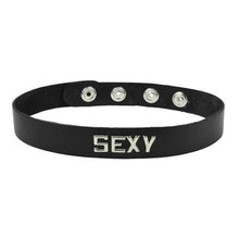 Load image into Gallery viewer, Spartacus Wordband Collar, Sexy, Black
