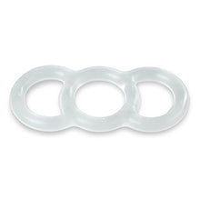 Load image into Gallery viewer, LeLuv Loop Handle Penis Tension Ring Eyro Clear Silicone .9 inch Unstretched Diameter Single
