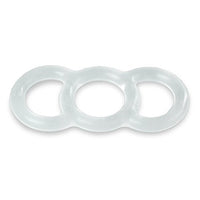 LeLuv Loop Handle Penis Tension Ring Eyro Clear Silicone .9 inch Unstretched Diameter Single