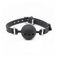 Load image into Gallery viewer, COVETHHQ 3 Sizes Soft Safety Silicone Open Mouth Gag Ball BDSM Bondage Slave Ball Erotic Sex Toys for Woman Couples Adult (Color : Black L)
