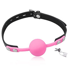 Load image into Gallery viewer, Romi Silicone Mouth Ball Gag with Lockable Adjustable Strap Open Mouth Restraints Fantasy Sex Toys for Lover Couple (Pink)
