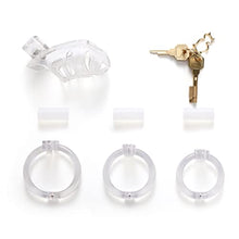 Load image into Gallery viewer, LOCKINK Male Chastity Cage Lightweight Cock Cage Device Sex Toys for Man with 3 Sizes Rings and Invisible Lock (Transparent)
