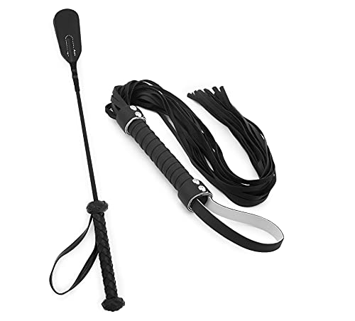 18' and 34' Crop Whip Set, Real Riding Crop English Whip, Premium Quality Crops