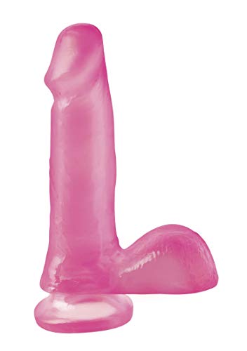 Basix 6-Inch Dong With Suction Cup, Pink