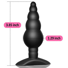 Load image into Gallery viewer, Anal Butt Plug Silicone Gradual Ribbed Anal Bead for Comfortable Long-Term Wear Prostate Massager TJIJP Sex Toy with T-bar Base &amp; Thin Neck for Men Women
