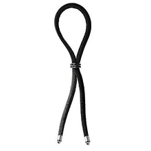 Load image into Gallery viewer, Bolo Cock Ring Lasso Slider Leather Strap, Black, Gem, 1.3 Ounce
