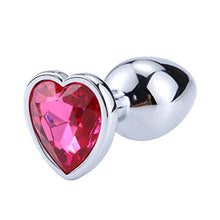 Load image into Gallery viewer, Anal Plug Heart 3 Sizes Stainless Steel Crystal Anal Plug Removable Butt Plug Anal Toys Dildo ( Color : Rose red , Size : S-2.8CM )
