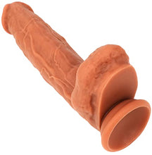 Load image into Gallery viewer, Double Layered Silicone Realistic Dildo Lifelike Strong Suction Cup for Hands-Free Play Realistic Penis G-Spot Stimulation Anal Sex Toys Unisex Couples Strap-on Compatible S079WBHSLDLDSN, Nude
