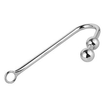 Load image into Gallery viewer, Anal Bead, Stainless Steel Anal Hook Butt Plug with 2 Balls, Rope Hook with O Ring, Bondage Fetish Toy for Unisex Adult Sex Factory
