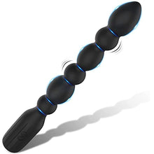 Load image into Gallery viewer, Anal Beads Anal Toys, Vibrating Anal Bead Plug Silicone Adult Sex Toys Prostate Massager Anal Butt Plug G-spot Stimulator Anal Toys with 10 Vibration Modes for Men Women and Couples(Black)
