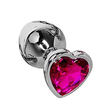 Load image into Gallery viewer, S/M/L Anal Plug Heart Stainless Steel Crystal Anal Plug Removable Butt Plug Stimulator Anal Sex Toys (Color : Rose Red, Size : S)
