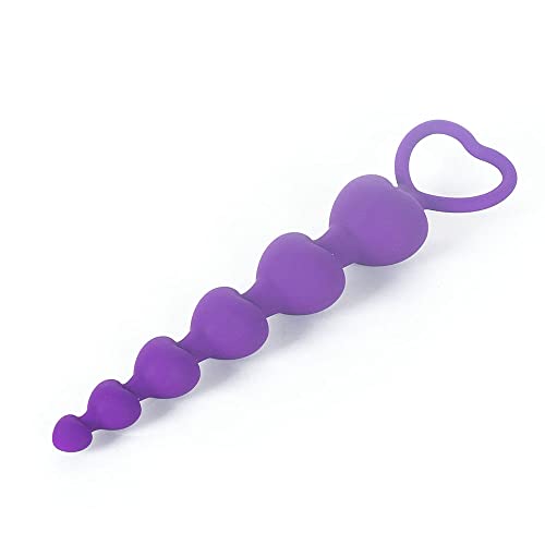 YWZAO G09 Butt Plug Pull Bead Small Size Silicone Male Female Anal Ass Sexy Toy Masturbator (Purple)