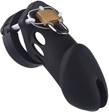 Load image into Gallery viewer, Silicone Chastity for Men Breathable Chastity Device, Cock cage Chastity Devices Lightweight Sexual Wellness Black
