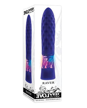 Load image into Gallery viewer, Evolved Novelties - Raver - Rechargeable Silicone Light-Up Vibrating Bullet - Blue
