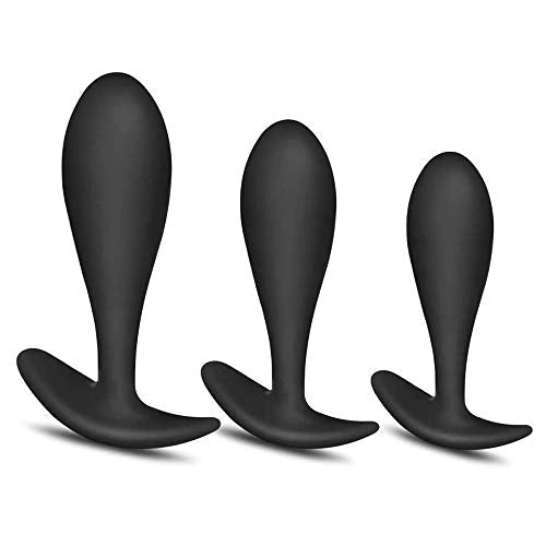 FST Butt Plug Anal Trainer Kit 3PCS Silicone Training Set with Flared Base Adult Sex Toys for Beginners Advanced Men Women Couples