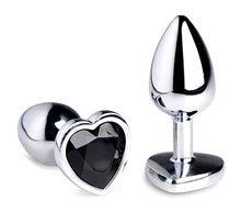 Load image into Gallery viewer, Black Heart Gem Anal Plug - Medium
