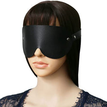 Load image into Gallery viewer, Eye mask Blindfold mask Eye Patch lightproof PU Leather Sexy Men&#39;s and Women&#39;s Cosplay SM Handcuffs Restraints Training Adjustable Costume Accessories (Black)
