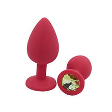 Load image into Gallery viewer, Connoworld Silicone Butt Insert Anal Plug Shiny Rhinestone Base Trainer Prostate Massager Toy for Male,Female,and Beginner S,M,L Sizes
