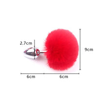 Load image into Gallery viewer, Rabbit Fur Ball Anal Plug Removable Buttplug Tail Stainless Steel Prostate Massager BDSM Sex Toys Cosplay Gay Couples Butt Plug (Color : Black)
