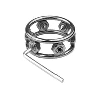 Load image into Gallery viewer, Stainless Steel Spikes Screw Locking Penis Ring,Chastity Device Cock Ring (45mm)
