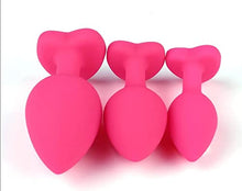 Load image into Gallery viewer, Anal Plug Trainer Kit,3PCS Silicone Jeweled Butt Plugs, Anal Butt Plug Sex Toys Kit for Starter Beginner Men Women Couples (Pink)
