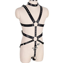 Load image into Gallery viewer, CAOMIAN Men Black Sexy Leather Vest Bondage Lingerie Gay Harness Adjustable Body Chest Harness Full Body BDSM Strap Belt Restraint Kit (Color : MH-078-Black)
