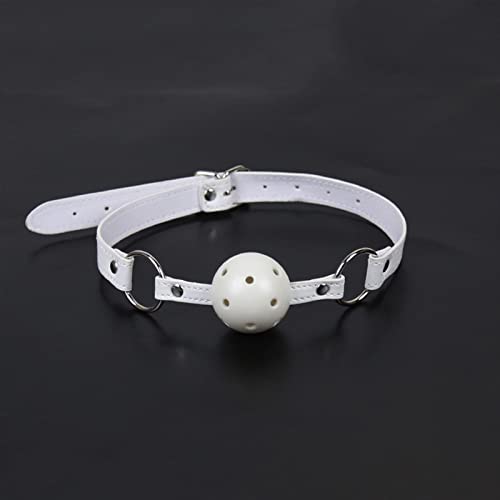 LSCZSLYH BDSM Oral Sex Toys Open Mouth Gag Ball Fetish Bondage Restraints Belts with Mouth Gags Couples Game (Color : White Gag White Belt)