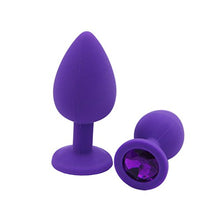 Load image into Gallery viewer, Connoworld Silicone Butt Insert Anal Plug Shiny Rhinestone Base Trainer Prostate Massager Toy for Male,Female,and Beginner S,M,L Sizes
